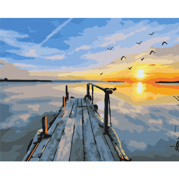 Картина по номерам Преміум картини - Захід біля пристані