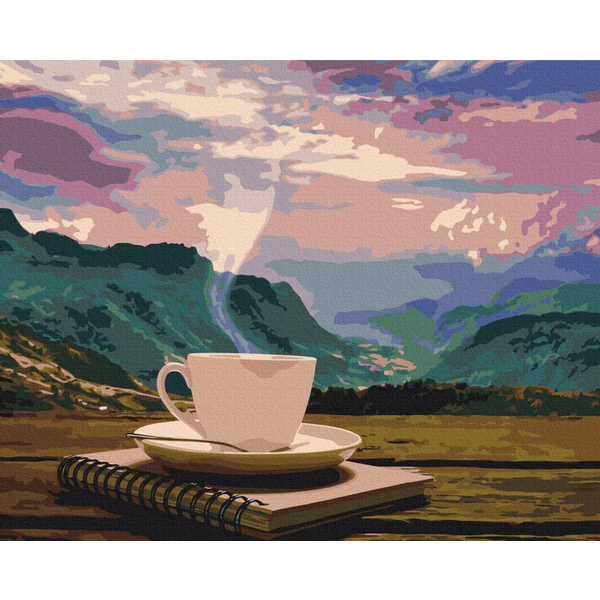 Картина по номерам Преміум картини - Ранок з видом на гори