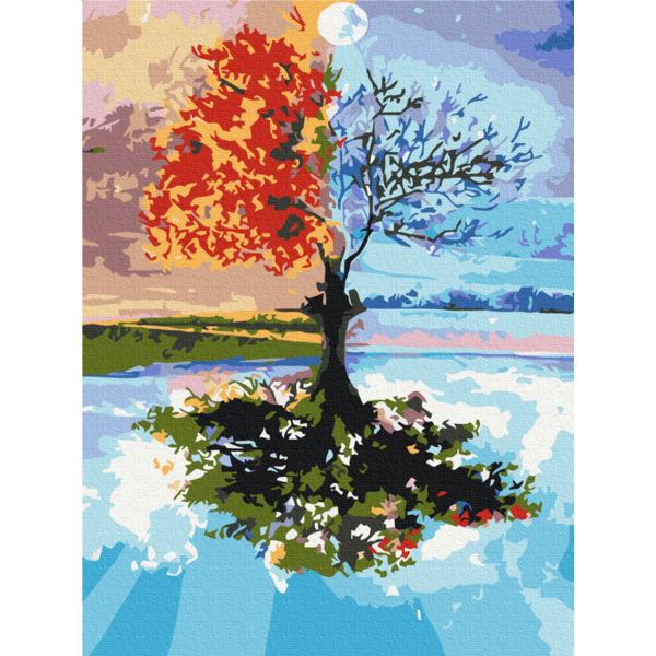 Картина по номерам Преміум картини - Дерево сезонів