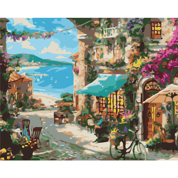 Картина по номерам Преміум картини - Вулиця Приморського містечка