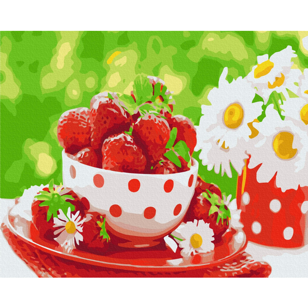 Картина по номерам Преміум картини - Полуничний перекус