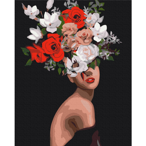 Картина по номерам Преміум картини - Думки в квітах