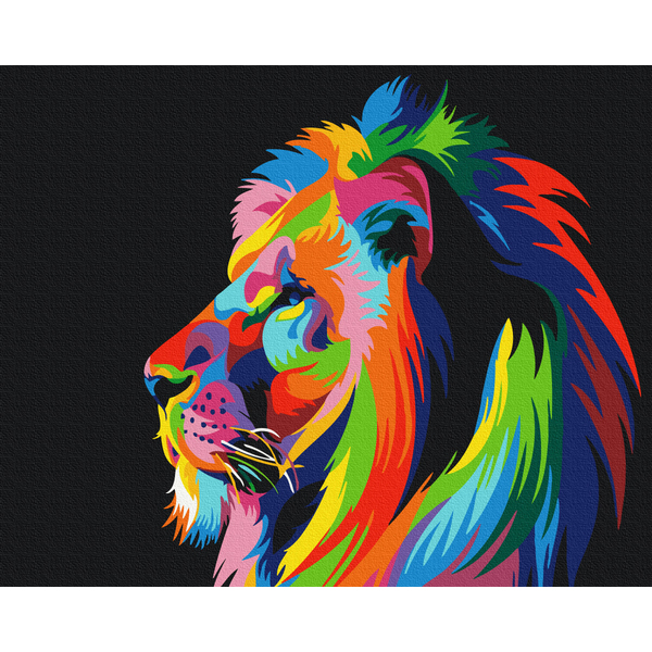 Картина по номерам Преміум картини - Веселковий цар звірів