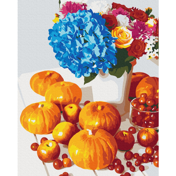 Картина по номерам Преміум картини - Гарбузовий натюрморт