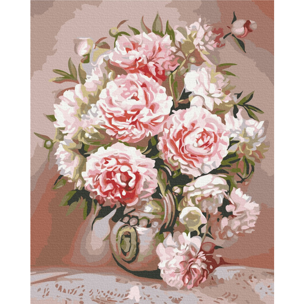 Картина по номерам Преміум картини - Ваза з піонами