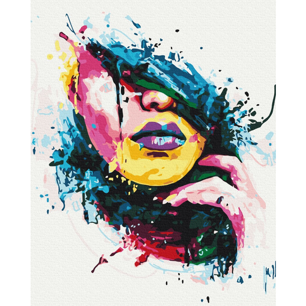 Картина по номерам Преміум картини - Дівчина у фарбах