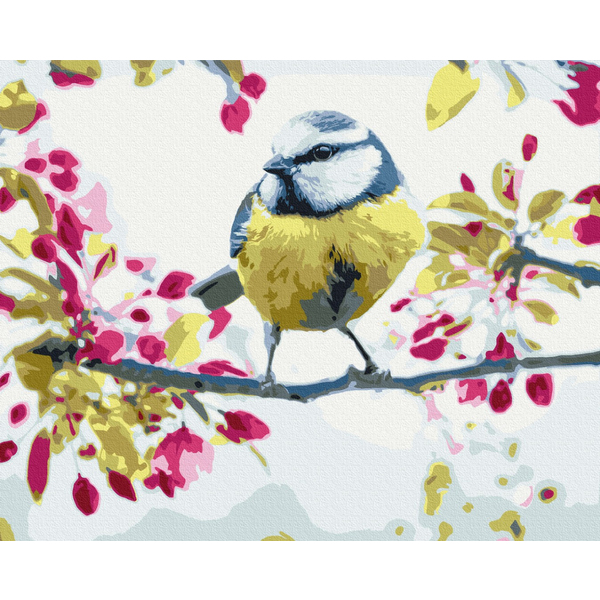 Картина по номерам Преміум картини - Весняна синичка