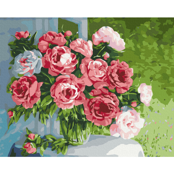 Картина по номерам Преміум картини - Домашні півонії