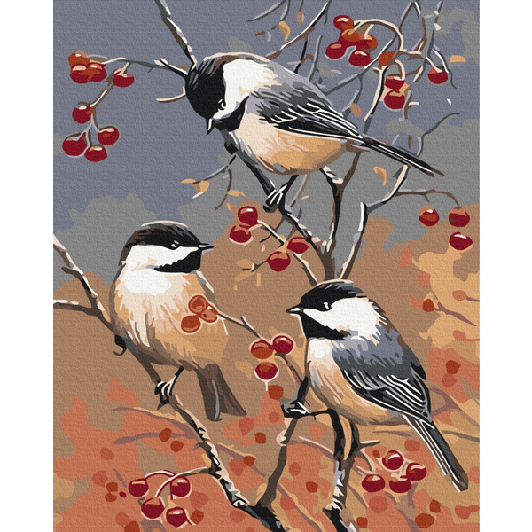 Картина по номерам Преміум картини - Синички повернулись