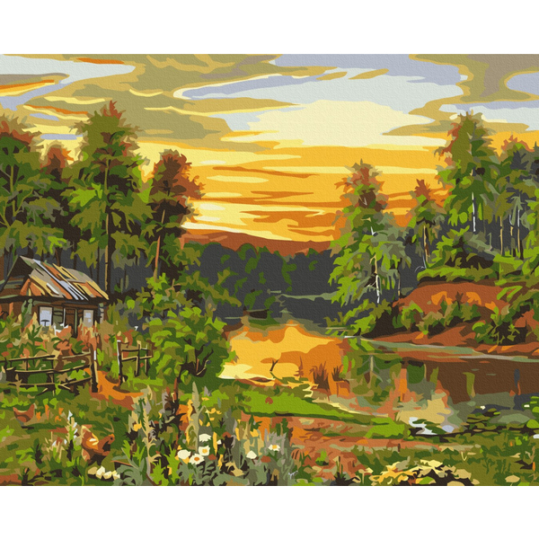 Картина по номерам Преміум картини - Атмосферний схід сонця