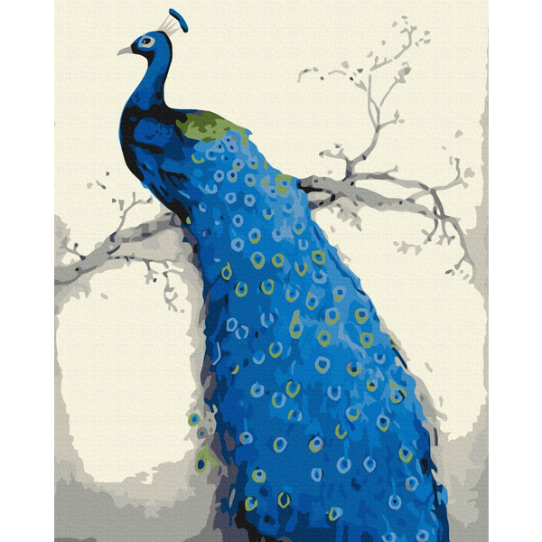 Картина по номерам Преміум картини - Блакитна пава