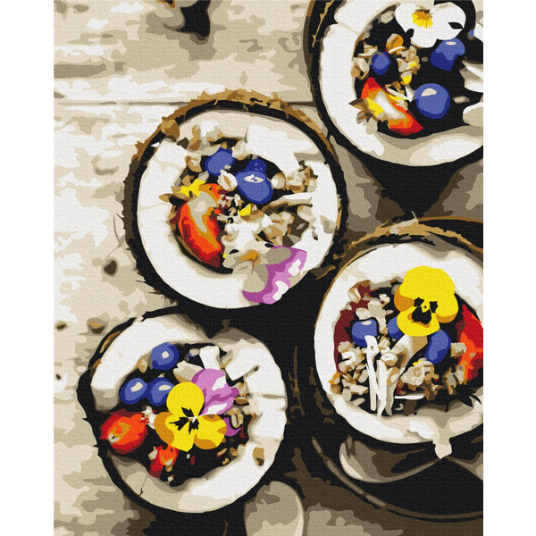 Картина по номерам Преміум картини - Кокосовий сніданок