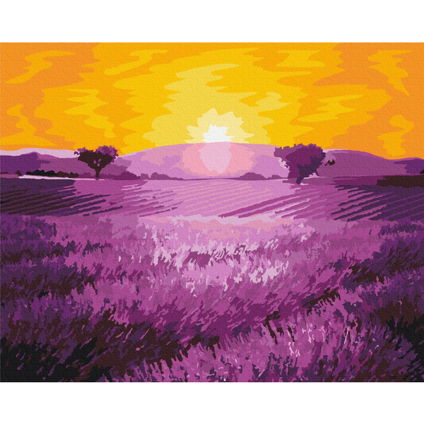 Картина по номерам Преміум картини - Схід над лавандою