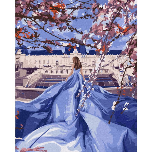 Картина по номерам Преміум картини - Красуня в сакурах