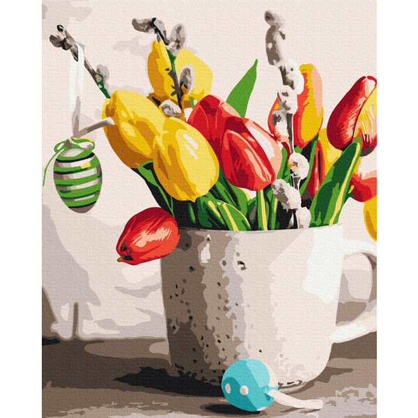 Картина по номерам Преміум картини - Великодній букет