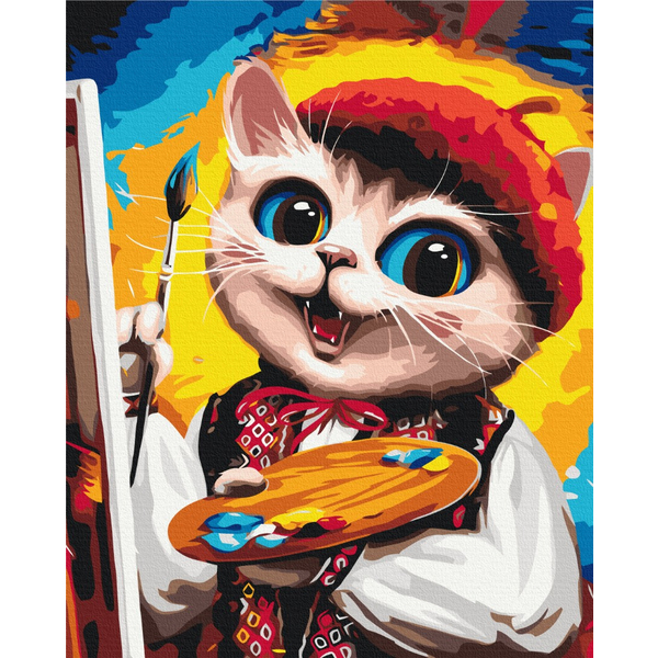 Картина по номерам Преміум картини - Котик Художник ©Маріанна Пащук