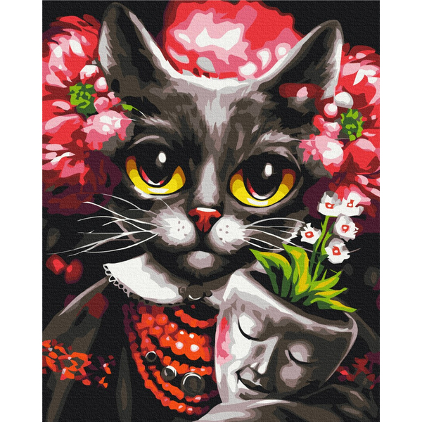 Картина по номерам Преміум картини - Киця Дзен ©Маріанна Пащук