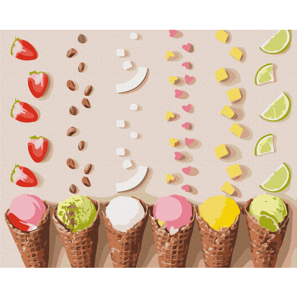 Картина по номерам Преміум картини - Кольорове морозиво ©Halyna Vitiuk