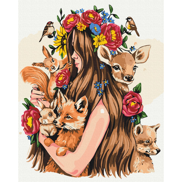 Картина по номерам Преміум картини - Берегиня звірів © Alla Berezovska