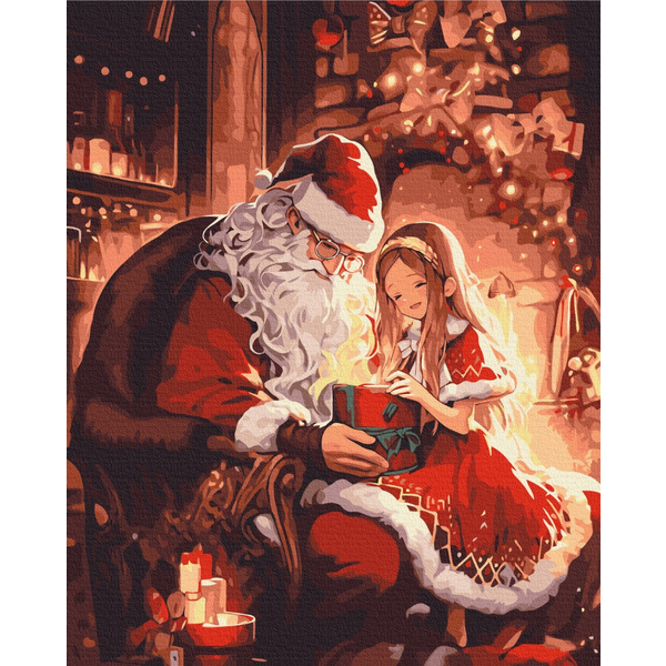 Картина по номерам Преміум картини - Подарунок від Санти