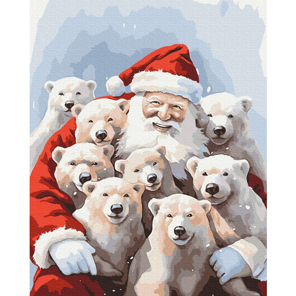 Картина по номерам Преміум картини - Друзі Санти