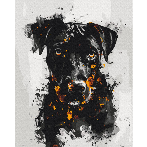 Картина по номерам Преміум картини - Вогняний пес
