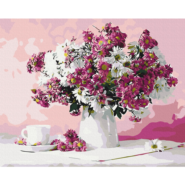 Картина по номерам Преміум картини - Натюрморт в рожевих тонах