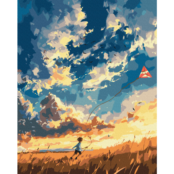 Картина по номерам Люди на картинах - Пойманные ветром