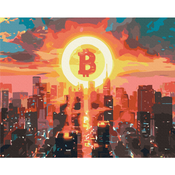 Картина по номерам Поп Арт - Місто біткоїна
