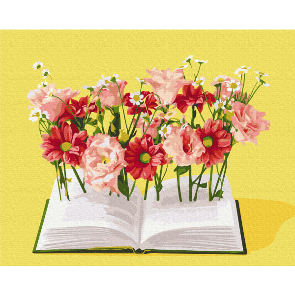 Картина по номерам Квіти - Книга на родном языке © Halyna Vitiuk