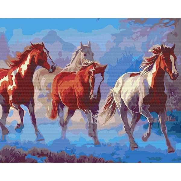 Картина по номерам Преміум картини - Гордий табун