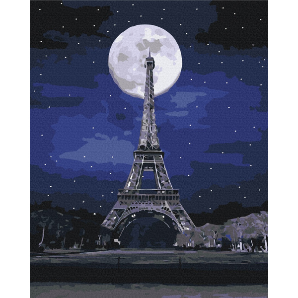 Картина по номерам Преміум картини - Повний місяць у Парижі