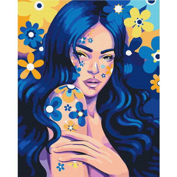 Картина по номерам Преміум картини - Девушка индиго @Полина Скурихина