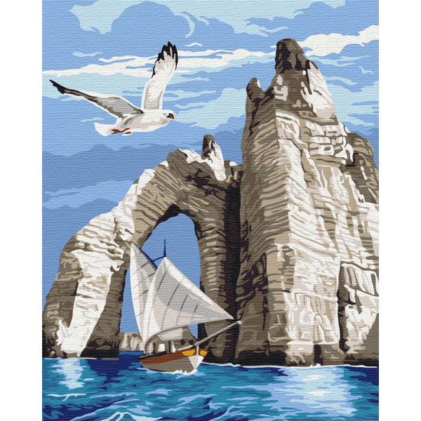 Картина по номерам Преміум картини - Прогулянка під скелями