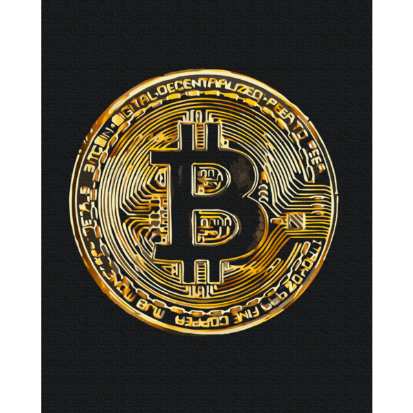 Картина по номерам Преміум картини - Біткоїн