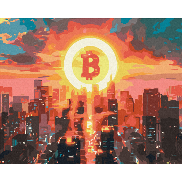 Картина по номерам Преміум картини - Місто біткоїна