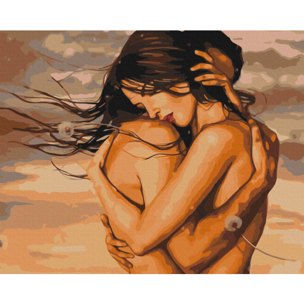 Картина по номерам Преміум картини - Обійми в кульбабках