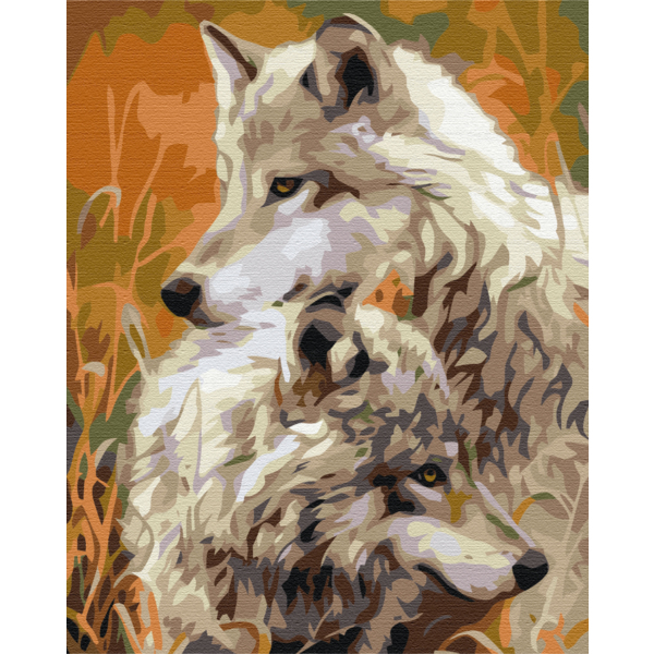 Картина по номерам Преміум картини - Пара степових вовків