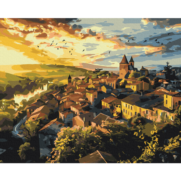 Картина по номерам Преміум картини - Птахи над шпилями