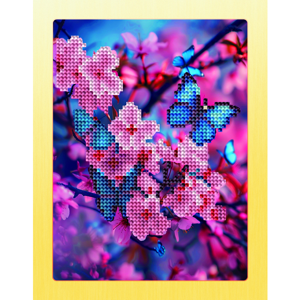 Алмазная мозаика 17х22,5 без підрамника - Бабочка