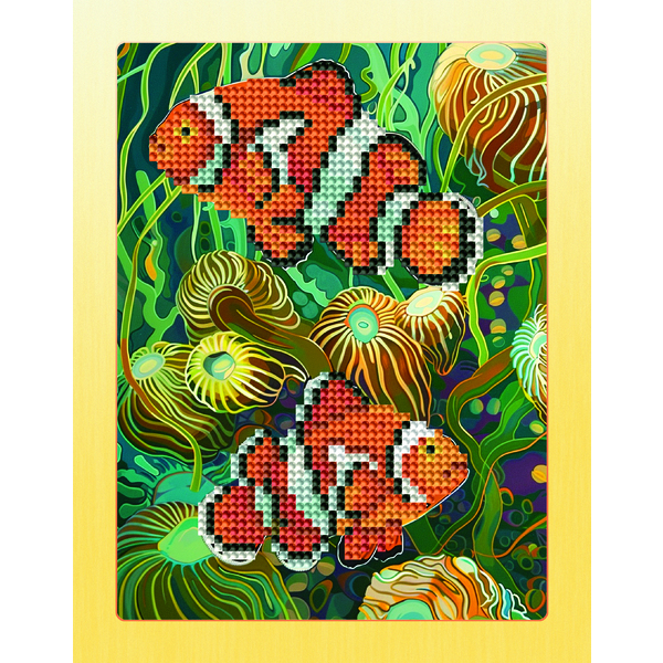 Алмазная мозаика 17х22,5 без підрамника - Рыбки