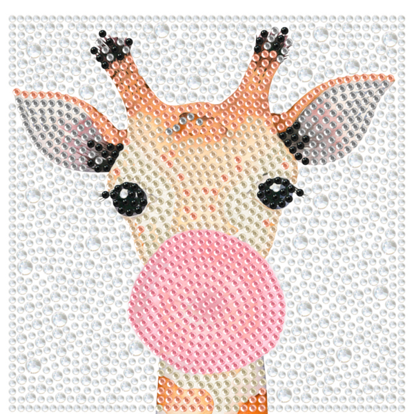 Алмазна мозаїка 15х15 - Жираф бабл-гам
