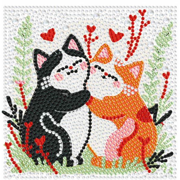 Алмазна мозаїка 15х15 - Кошачья романтика