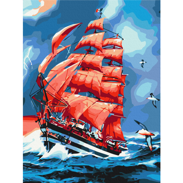 Картина по номерам Кораблі, автомобілі та літаки - Алые паруса