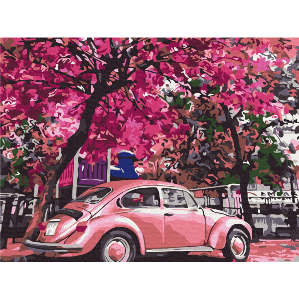 Картина по номерам Кораблі, автомобілі та літаки - Цветущая парковка