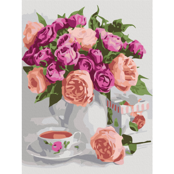 Картина по номерам Квіти - Пурпурний натюрморт