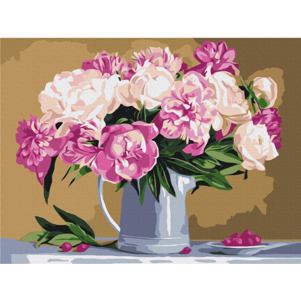 Картина по номерам Квіти - Натюрморт з піонами