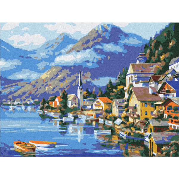 Картина по номерам Преміум картини - Селище у підніжжя гори