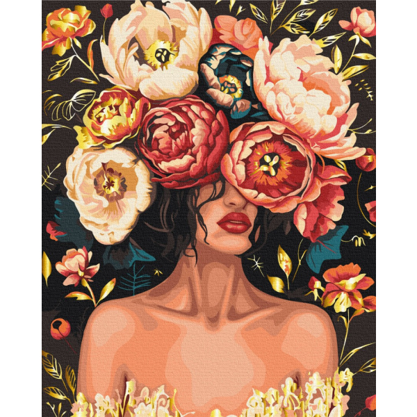 Картина по номерам Люди на картинах - Корона з пелюсток