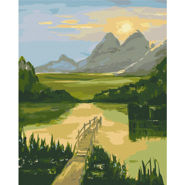 Картина по номерам Природа - Рассвет в долине © Bona